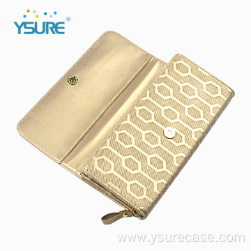 Leather wallet genuine multilayer wallet for zipper woman